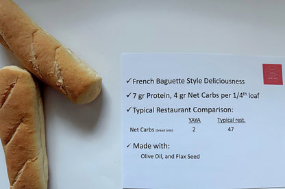 French Baguette style Hoagies - Keto, Protein, No Sugar - 2, 7" loaves sliced